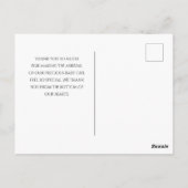 Elegant Baby shower pasgeboren foto Dank u Briefkaart (Achterkant)