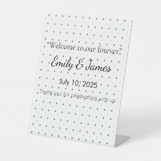 Elegant Baby Shower Pedestal Sign | Floral & Gold  Reclamebord Met Voetstuk (Voorkant)