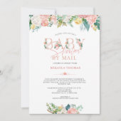 Elegant Baby shower per post Roos Gold Pink Floral Kaart (Voorkant)