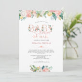 Elegant Baby shower per post Roos Gold Pink Floral Kaart (Staand voorkant)