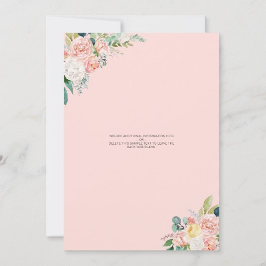 Elegant Baby shower per post Roos Gold Pink Floral Kaart (Achterkant)