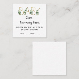 Elegant Baby shower raden hoeveel Kissenkaart er i Vierkante Visitekaartje