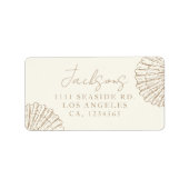 Elegant baby shower retouradres schelpvormig label (Voorkant)