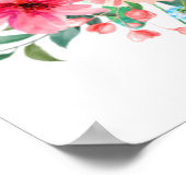 Elegant Baby shower Roze Roze Bloem Poster (Hoek)