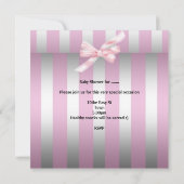 Elegant Baby shower  Roze Silver Stripe Gift Kaart (Achterkant)