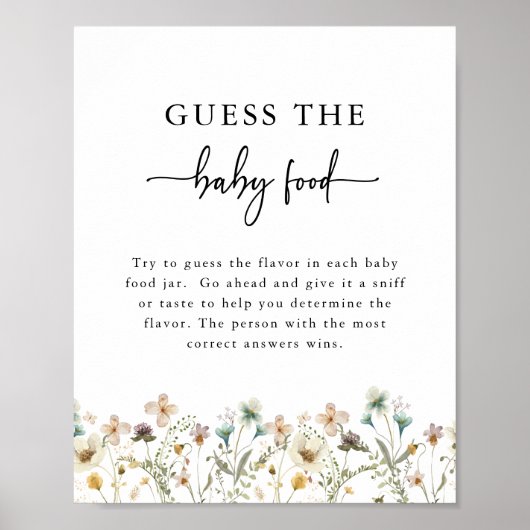 Elegant Baby shower Sign. Poster (Voorkant)