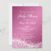Elegant Baby Shower Sparkling Wave Pink Kaart (Voorkant)