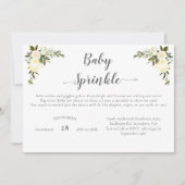 Elegant Baby shower Sprinkle White Roses Floral (Voorkant)