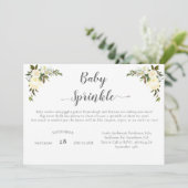 Elegant Baby shower Sprinkle White Roses Floral Kaart (Staand voorkant)