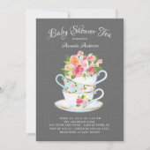 Elegant Baby shower Tea Uitnodiging (Voorkant)