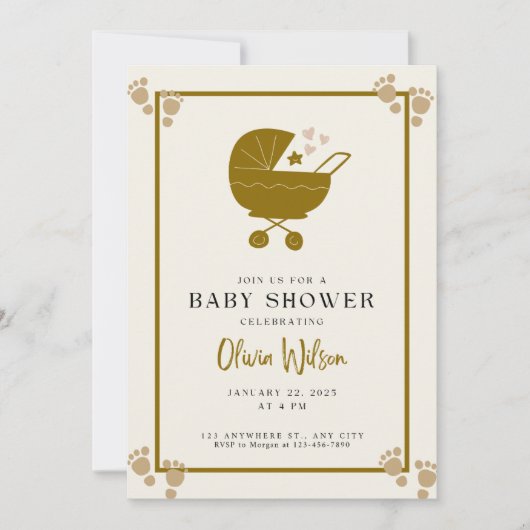 Elegant Baby shower Uitnodigen Kaart (Voorkant)