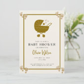 Elegant Baby shower Uitnodigen Kaart (Staand voorkant)