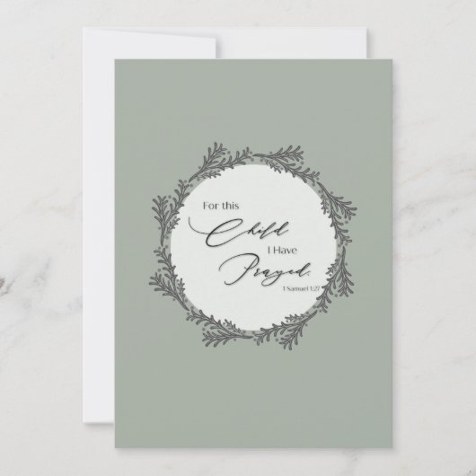 Elegant Baby shower Uitnodiging - 1 Samuel 1:27 (Voorkant)