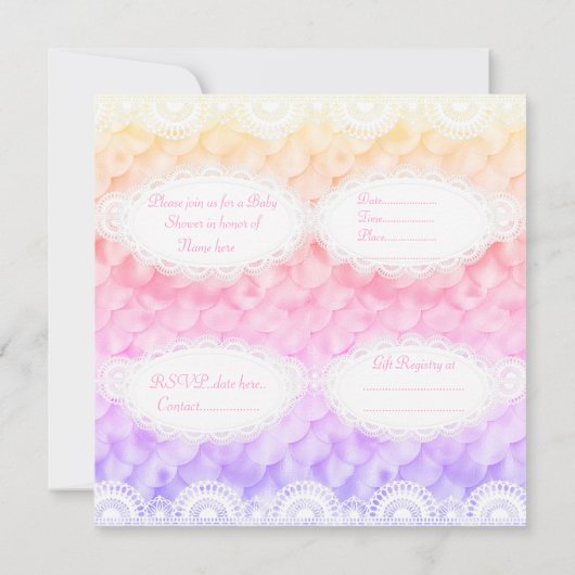 ELEGANT BABY SHOWER UITNODIGING regenboog ZEEJONKV (Achterkant)