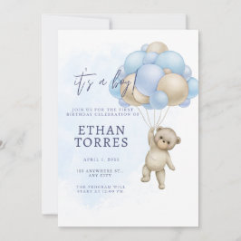 Elegant baby shower uitnodiging schattig beer