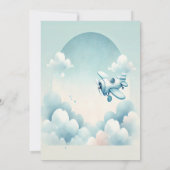 Elegant Baby shower Uitnodiging - Vliegtuigthema (Achterkant)