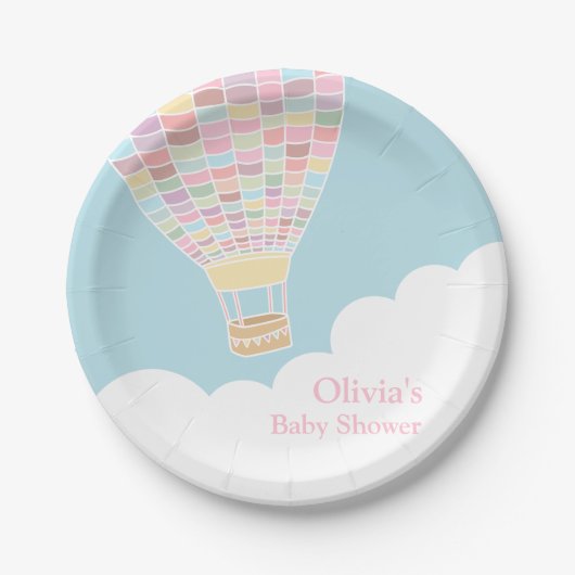 Elegant Baby shower voor hot-luchtballonnen Papieren Bordje (Voorkant)