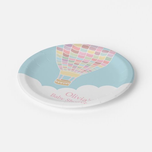 Elegant Baby shower voor hot-luchtballonnen Papieren Bordje (Gekanteld)