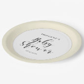 Elegant Baby shower voor kalligrafie Papieren Bordje (Gekanteld)