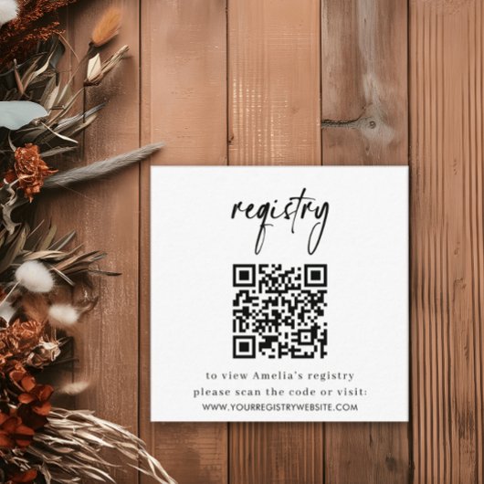 Elegant Baby shower voor minimaal register Informatiekaartje