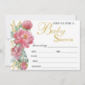 Elegant Baby shower vult uitnodiging in (Achterkant)