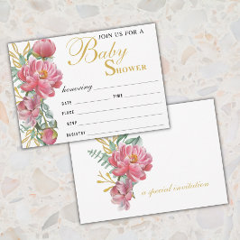 Elegant Baby shower vult uitnodiging in