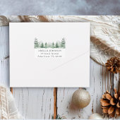 Elegant Baby shower Waterverf Pine-tree All In One Uitnodiging