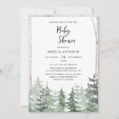 Elegant Baby shower Waterverf Pine-Tree Winter Kaart (Voorkant)
