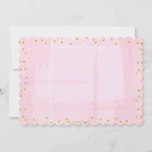 Elegant Baby shower Waterverf roze goud Kaart (Achterkant)