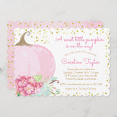 Elegant Baby shower Waterverf roze goud Kaart (Voorkant / Achterkant)