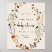 Elegant Baby shower WelkomstPoster Poster (Voorkant)