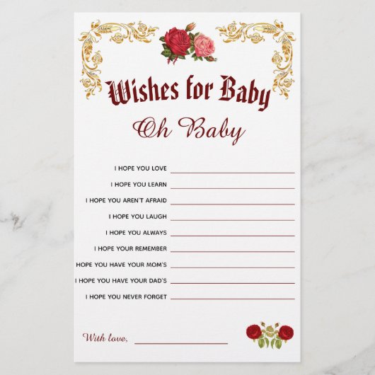 Elegant Baby shower wenst de Kaart van het Spel va (Voorkant)