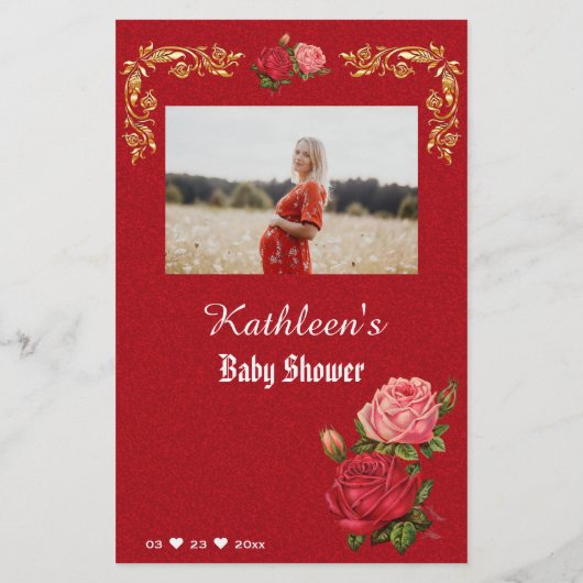 Elegant Baby shower wenst de Kaart van het Spel va (Achterkant)