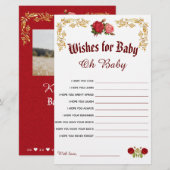 Elegant Baby shower wenst de Kaart van het Spel va (Voorkant / Achterkant)