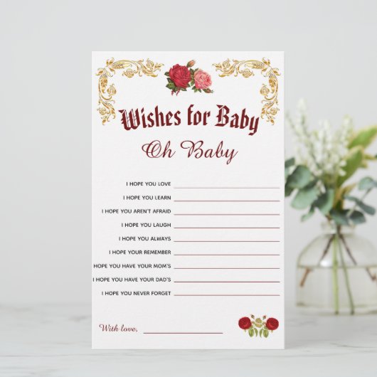 Elegant Baby shower wenst de Kaart van het Spel va (Staand voorkant)