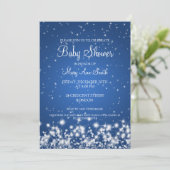 Elegant Baby shower Winter Sparkle Blue Kaart (Staand voorkant)