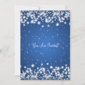 Elegant Baby shower Winter Sparkle Blue Kaart (Achterkant)