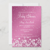Elegant Baby shower Winter Sparkle roze Kaart (Voorkant)
