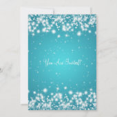 Elegant Baby shower Winter Sparkle Turquoise Kaart (Achterkant)