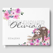 Elegant Baby Sloth Baby shower Guest Book Gastenboek (Voorkant)