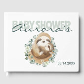 Elegant Baby Sloth Greenery Baby shower Gues Gastenboek (Voorkant)