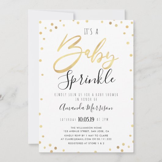 Elegant baby sprinkle baby shower kaart (Voorkant)