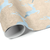 Elegant babyblauw kerstrendierpatroon cadeaupapier (Rol Hoek)