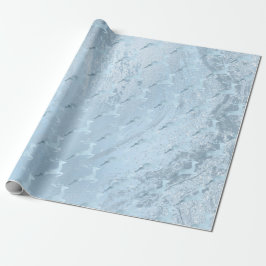 Elegant babyblauw kerstrendierpatroon cadeaupapier