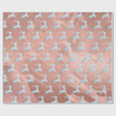 Elegant babyblauw kerstrendierpatroon cadeaupapier (Vlak)