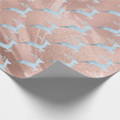 Elegant babyblauw kerstrendierpatroon cadeaupapier (Hoek)