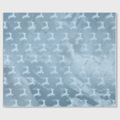 Elegant babyblauw kerstrendierpatroon cadeaupapier (Vlak)