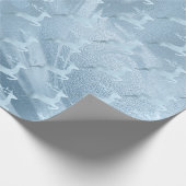Elegant babyblauw kerstrendierpatroon cadeaupapier (Hoek)
