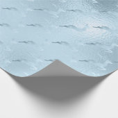 Elegant babyblauw kerstrendierpatroon cadeaupapier (Hoek)