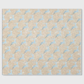 Elegant babyblauw kerstrendierpatroon cadeaupapier (Vlak)